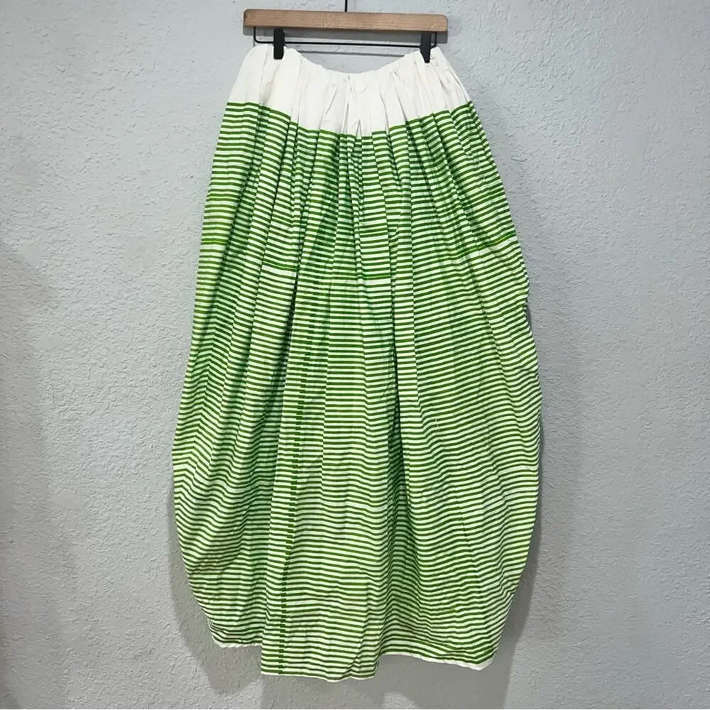 Marine Serre Regenerated Ball Skirt Green Striped